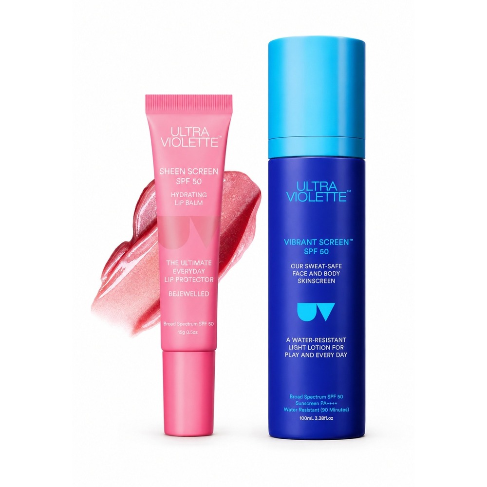 Ultra Violette Vibrant Screen SPF 50 and Sheen Screen Lip Balm Bejewelled Bundle